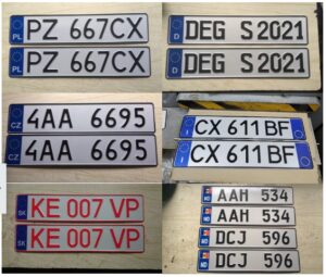 європейські номерні знаки