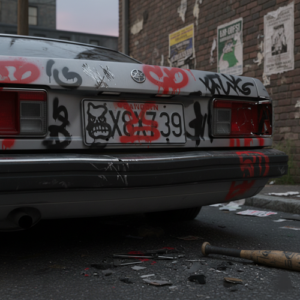 вандалізм, пов'язаний з номерними знаками на автомобілі